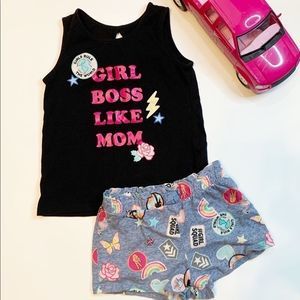 CHILDRENS PLACE Girl power sticker blue shorts 4